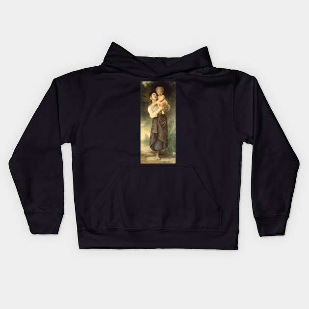 Brother and Sister by Bouguereau Kids Hoodie by MasterpieceCafe